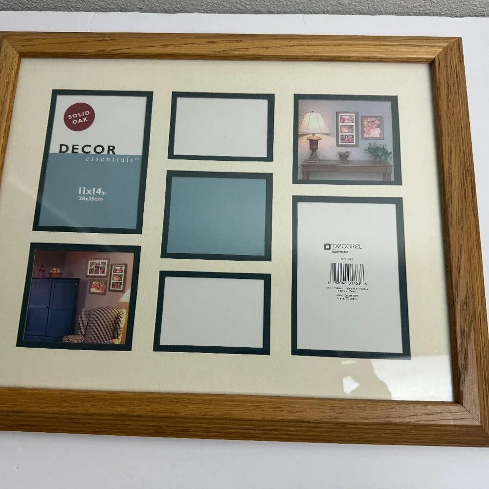 Vintage 90s SOLID OAK  Wooden Collage Frame 11